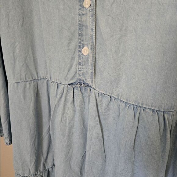 Silver Jeans CO dress Size XL Light Blue Denim Tunic Dress - Picture 4 of 5